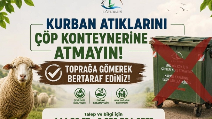 Rize İl Özel İdaresi’nden Kurban Bayramı Öncesi Çevre ve Sağlık Önlemleri
